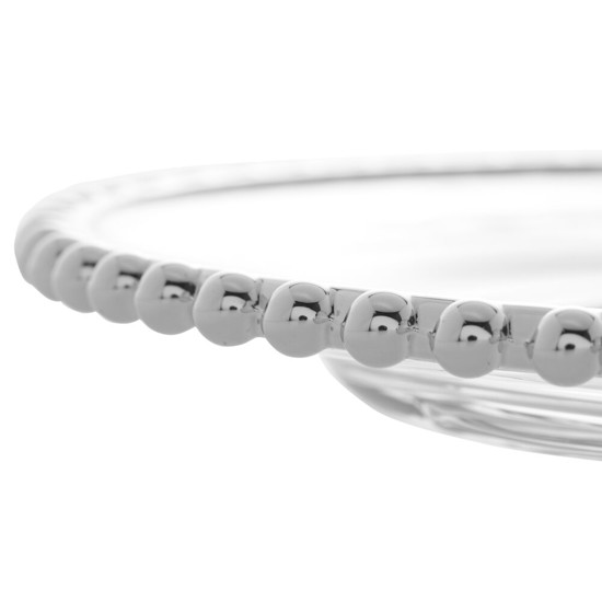 Imagem PRATO SOBREMESA CRISTAL DE CHUMBO COM BORDA PRATEADA PEARL 20CM- WOLFF