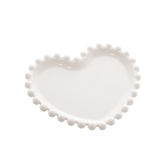 Imagem PRATO PORCELANA CORAÇÃO BEADS BRANCO BON GOURMET