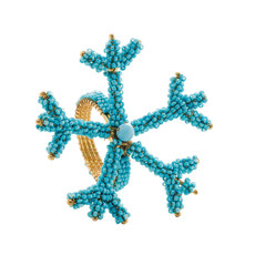 Imagem de JOGO DE ANÉIS PARA GUARDANAPO 4 PEÇAS CORAL EM METAL TURQUESA 8X6 CM - WOLFF - Rojemac Impotacao E Exportacao Ltda