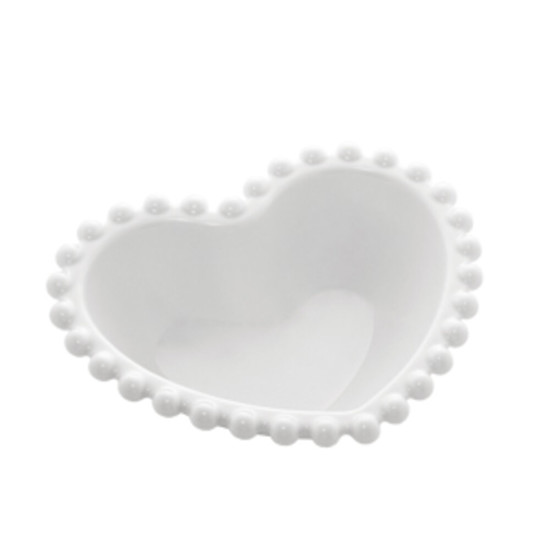 Imagem CONJUNTO 4 BOWLS PORCELANA CORAÇÃO BEADS BRANCO 13X11X4CM BON GOURMET