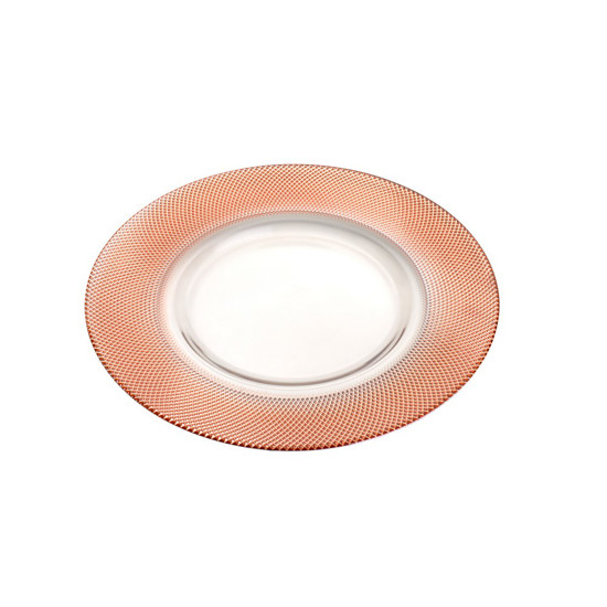 Imagem SOUSPLAT DE CRISTAL ROSÉ GOLD WOLFF REDONDO 32.5X32.5CM