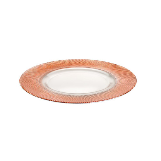 Imagem SOUSPLAT DE CRISTAL ROSÉ GOLD WOLFF REDONDO 32.5X32.5CM