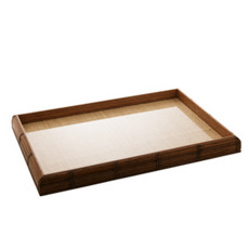 Imagem de BANDEJA MADEIRA BAMBU COM SISAL NATURAL 45X30X4 CM - WOODART - Rojemac Impotacao E Exportacao Ltda