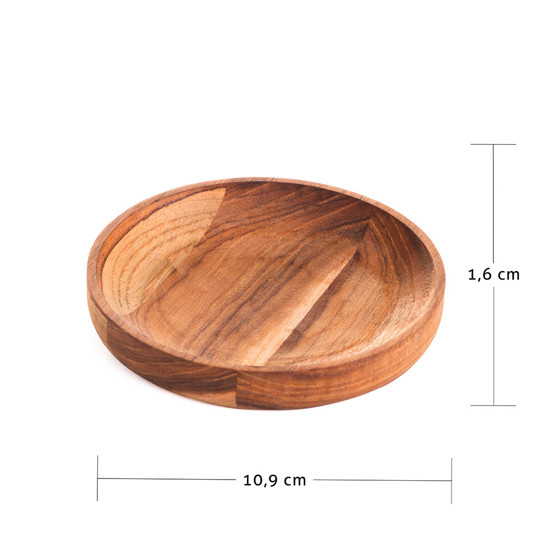 Imagem CONJUNTO 4 PORTA COPOS DE MADEIRA TECA 11CM - WOLFF CRAFT