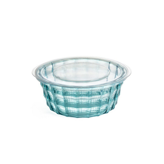 Imagem POTE PLASVALE REDONDO EM PLASTICO CRISTAL AZUL TURQUESA P - 4X13X6CM