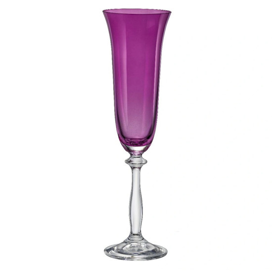 Imagem JOGO DE 6 TAÇAS ANGELA VIOLETA PARA CHAMPAGNE 190ML BOHEMIA 