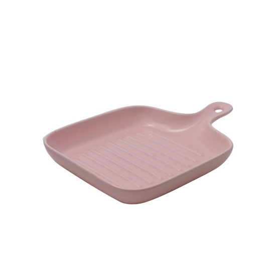 Imagem BANDEJA TÁBUA DECORATIVO COR ROSA EM PORCELANA 23,5CM HOME DESIGN