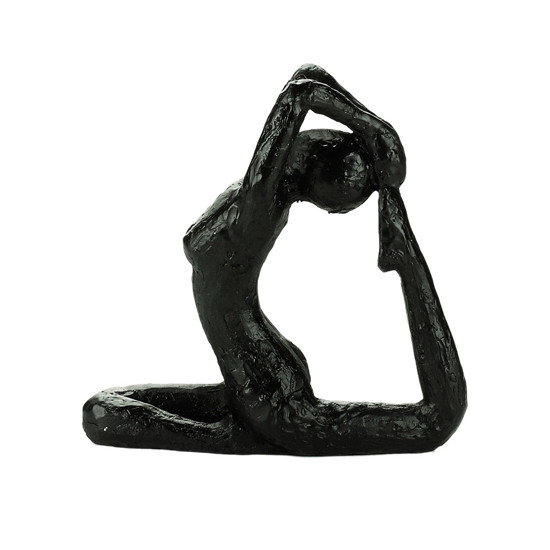 Imagem ESCULTURA DECORATIVA RESINA YOGA PRETA 15X5X14CM