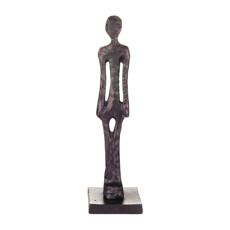 Imagem de ESCULTURA DECORATIVA METAL ALUMINIO SILHUETA BRONZE 9X32CM  - Rojemac Impotacao E Exportacao Ltda