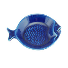 Imagem de CONJUNTO 4 PRATOS CERÂMICA PEIXE OCEAN AZUL 14CM  - Rojemac Impotacao E Exportacao Ltda