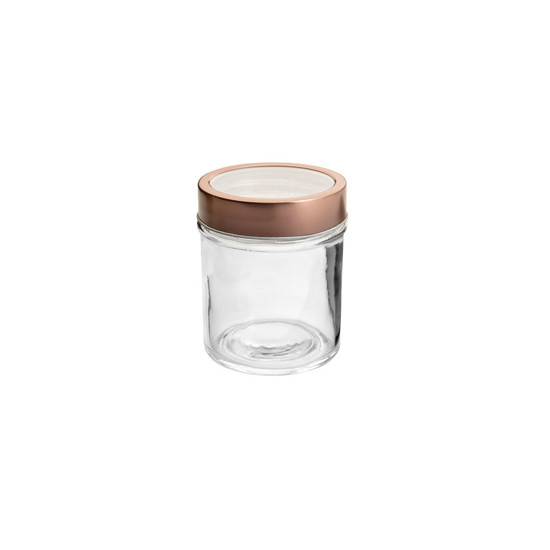 Imagem POTE DE VIDRO BOROSILICATO TRANSPARENTE C/TAMPA DE METAL 350ML