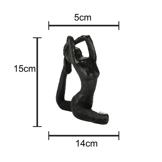 Imagem ESCULTURA DECORATIVA RESINA YOGA PRETA 15X5X14CM