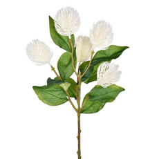 Imagem de HASTE DECORATIVA DE ALLIUM  BRANCO COM FOLHAGENS VERDE EM PLÁSTICO MOLDÁVEL - GRILLO - Grillo Ltda