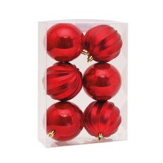 Imagem de JOGO DE BOLAS GOMO LISAS VERMELHO 8CM COM 6 PEÇAS- CROMUS  - Cromus Embalagens Ind. E Com. Ltda