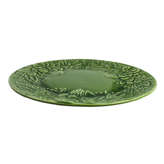 Imagem TRAVESSA RASA REDONDA CELEBRATE VERDE COBRE 38X38X4 CM - SCALLA CERÂMICA