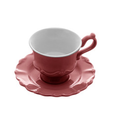 Imagem de CONJUNTO 6 XÍCARAS PARA CAFÉ PORCELANA COM PIRES FANCY ROSE 90ML WOLFF - Rojemac Impotacao E Exportacao Ltda