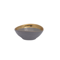 Imagem de BOWL EM CERÂMICA CINZA COM BORDA DOURADA 16,5CM - HOME DESIGN  - Home Design Comercio, Importacao E Exportacao - Eireli