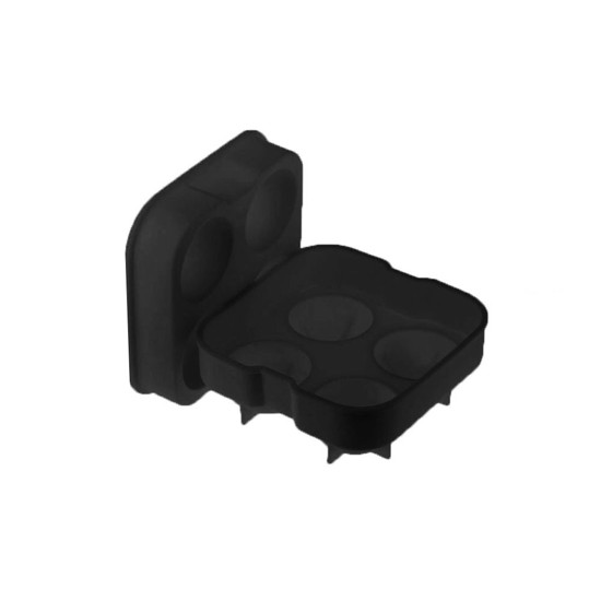 Imagem FORMA DE GELO SILICONE 4 ESFERAS 45 MM COM TAMPA PRETO 