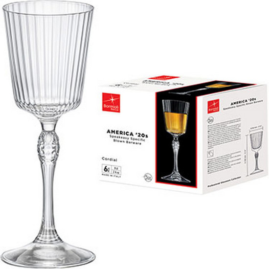 Imagem JOGO DE TAÇAS PARA LICOR BORMIOLI ROCCO AMERICA '20S 80ML CRISTAL TRANSP 6 PEÇAS 