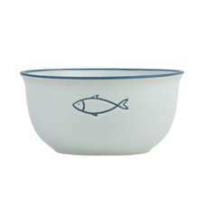 Imagem de BOWL NÁUTICO COR BRANCO PEIXE  13X13X7CM (DECORAÇÃO PRAIA)  - Entre Mares Ind E Com De Artesanatos Socied Ltda