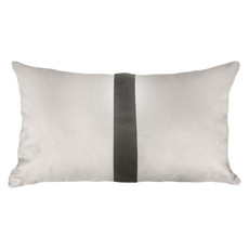 Imagem de ALMOFADA VELUDO OFF 40X60CM FILETE CINZA - DECORTEXTIL - B H Turqueto Decoracoes Me