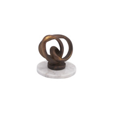 Imagem de ESCULTURA DECORATIVA DE RESINA E MÁRMORE BRONZE E BRANCO 10X10,5CM  - Cross Comercial Ltda