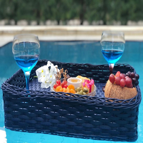 Imagem BANDEJA FLUTUANTE NAVIO COR AZUL MARINHO 86X40X17CM - BELLA DONNA 