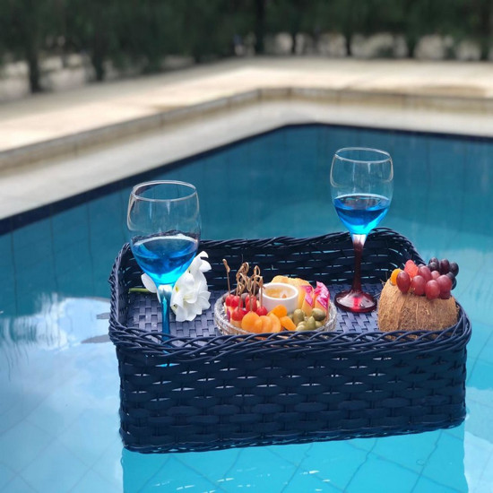 Imagem BANDEJA FLUTUANTE NAVIO COR AZUL MARINHO 86X40X17CM - BELLA DONNA 