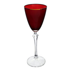 Imagem de JOGO DE 6 TAÇAS PARA VINHO TINTO ELIZABETH  EM CRISTAL ECOLÓGICO 250ML COR VERMELHA BOHEMIA - Full Fit Industria Importacao E Comercio Ltda.