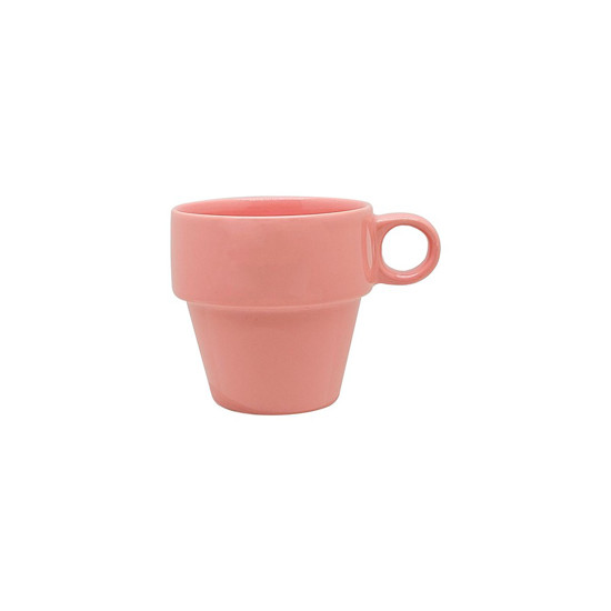 Imagem XÍCARA PARA CAFÉ EM CERÂMICA EMPILHAVEL ROSA 90ML - LYOR 