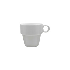 Imagem de XÍCARA PARA CAFÉ EM CERÂMICA EMPILHAVEL BRANCO 90ML - LYOR  - Coliseu Presentes Ltda