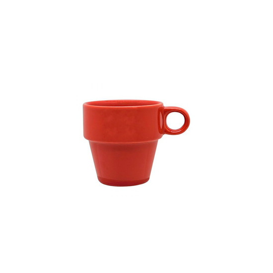 Imagem XÍCARA PARA CAFÉ EM CERÂMICA EMPILHAVEL VERMELHO 90ML - LYOR 