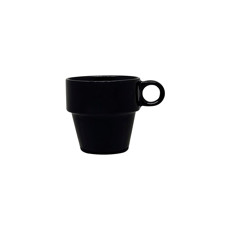 Imagem de XÍCARA PARA CAFÉ EM CERÂMICA EMPILHAVEL PRETO 90ML - LYOR  - Coliseu Presentes Ltda