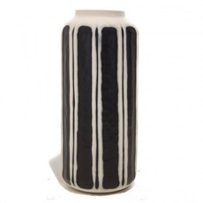 Imagem de VASO DECORATIVO EM VIDRO COR PRETO E BRANCO 15X15X35CM - ANTICA - Antica Com De Obj E Art De Decoracao Ltda Epp