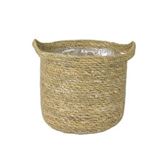 Imagem de CESTO NATURAL DE SEAGRASS ARTESANAL NELIS 19X17CM - Ter Steege Brasil Vasos E Decoração Ltda