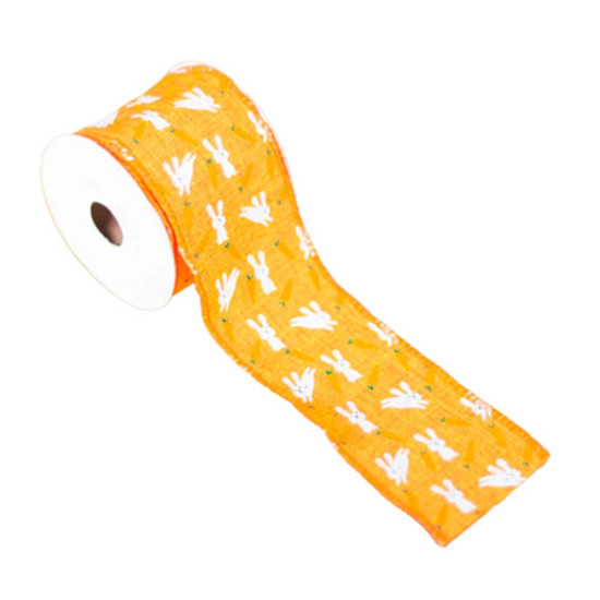 Imagem FITA DECORATIVA COM COELHOS E CENOURAS 6,3CMX9,14M (PÁSCOA) - TOK DA CASA 