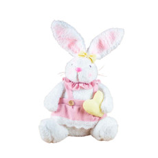 Imagem de COELHA DE TECIDO SENTADA SEGURANDOCORAÇÃO AMARELO  17X43X17CM (PÁSCOA) - TOK DA CASA - Store Mania Comercio E Importacao Ltda