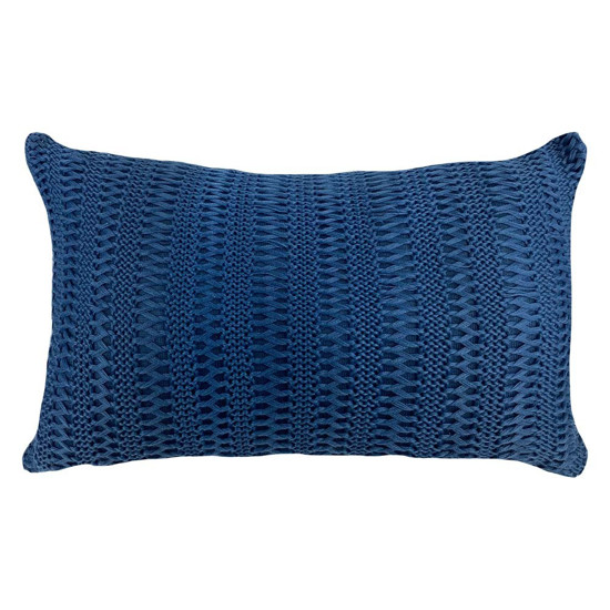 Imagem ALMOFADA TRICO TRAMA TRESSE 35X58CM AZUL JEANS - DECORTEXTIL