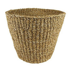 Imagem de CESTO NATURAL DE SEAGRASS CINZA ARTESANAL JIP 33X29CM - TER STEEGE  - Ter Steege Brasil Vasos E Decoração Ltda