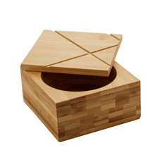 Imagem de SALEIRO QUADRADO EM BAMBU COM TAMPA 9X9X7CM - Coliseu Presentes Ltda