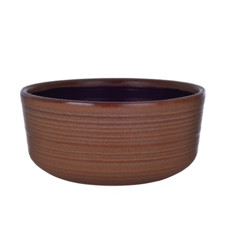 Imagem de VASO DECORATIVO EM CERÂMICA COR MARROM 20X20X9,5CM 50985-102 GRILLO  - Grillo Ltda