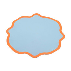 Imagem de LUGAR AMERICANO MARINA D40 TELA AZUL BEBE BORDA LARANJA 40X40CM - SUVA  - Suva Collections Eireli