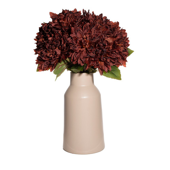 Imagem HASTE DECORATIVA DE DÁLIA COR CANELA OUTONADA EM PLÁSTICO MOLDÁVEL 60X20 CM - GRILLO
