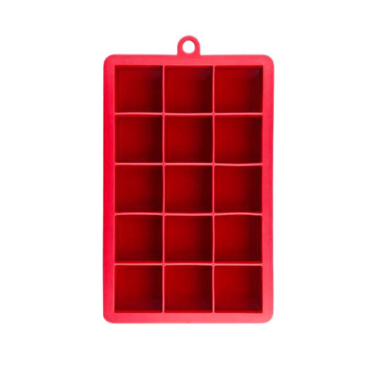 Imagem FORMA DE SILICONE ESTRUTURADA 15 CUBOS COR VERMELHO OIKOS 