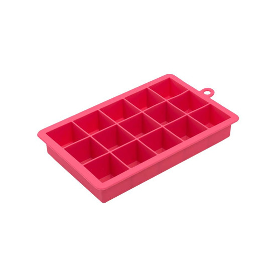 Imagem FORMA DE SILICONE ESTRUTURADA 15 CUBOS COR ROSA OIKOS 