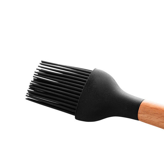 Imagem PINCEL CULINÁRIO DE SILICONE COM CABO EM BAMBU CHARMY PRETO 27,5CM - LYOR