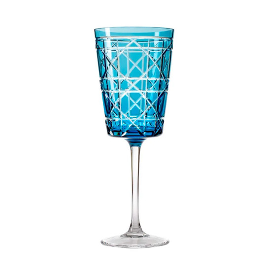 Imagem TAÇA PARA VINHO COR AZUL CLARO DE CRISTAL POLONESES - MOZART 