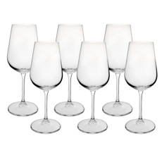 Imagem de JOGO DE 6 TAÇAS PARA VINHO BRANCO EM CRISTAL ECOLÓGICO 360ML A21CM - BOHEMIA - Full Fit Industria Importacao E Comercio Ltda.