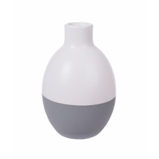 Imagem de VASO DECORATIVO EM CERÂMICA COR CINZA E BRANCO 4X10X15CM - GRILLO 51949 - Grillo Ltda