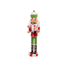 Imagem de QUEBRA NOZES DECORATIVO DE MADEIRA COM BONECO DE BISCOITO E PIRULITO 38CM - YANGZI  - Yangzi Brasil Corporation S A 